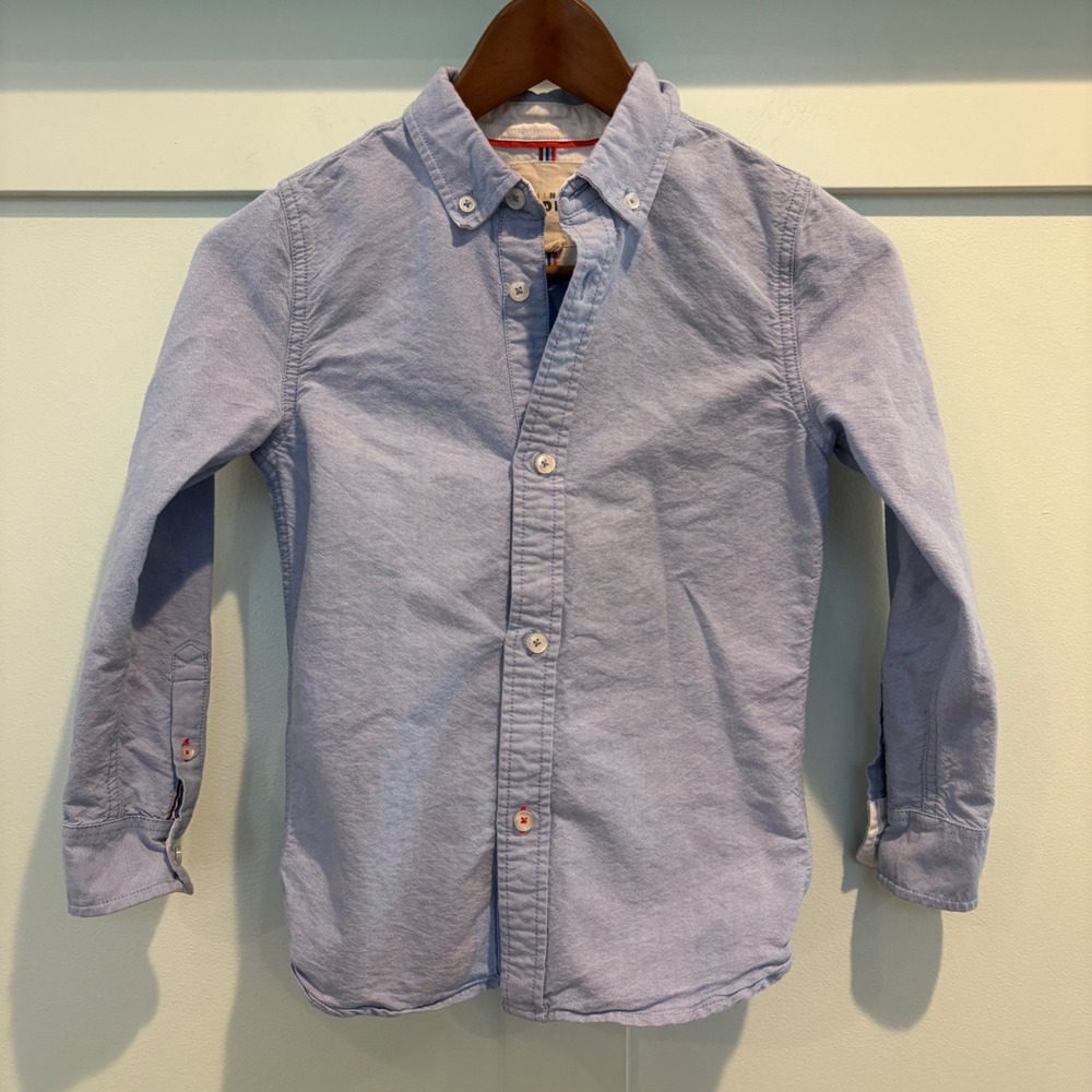 Mini Boden Light Blue Oxford‎ Button Down Shirt Kids Size 8 9 Years
